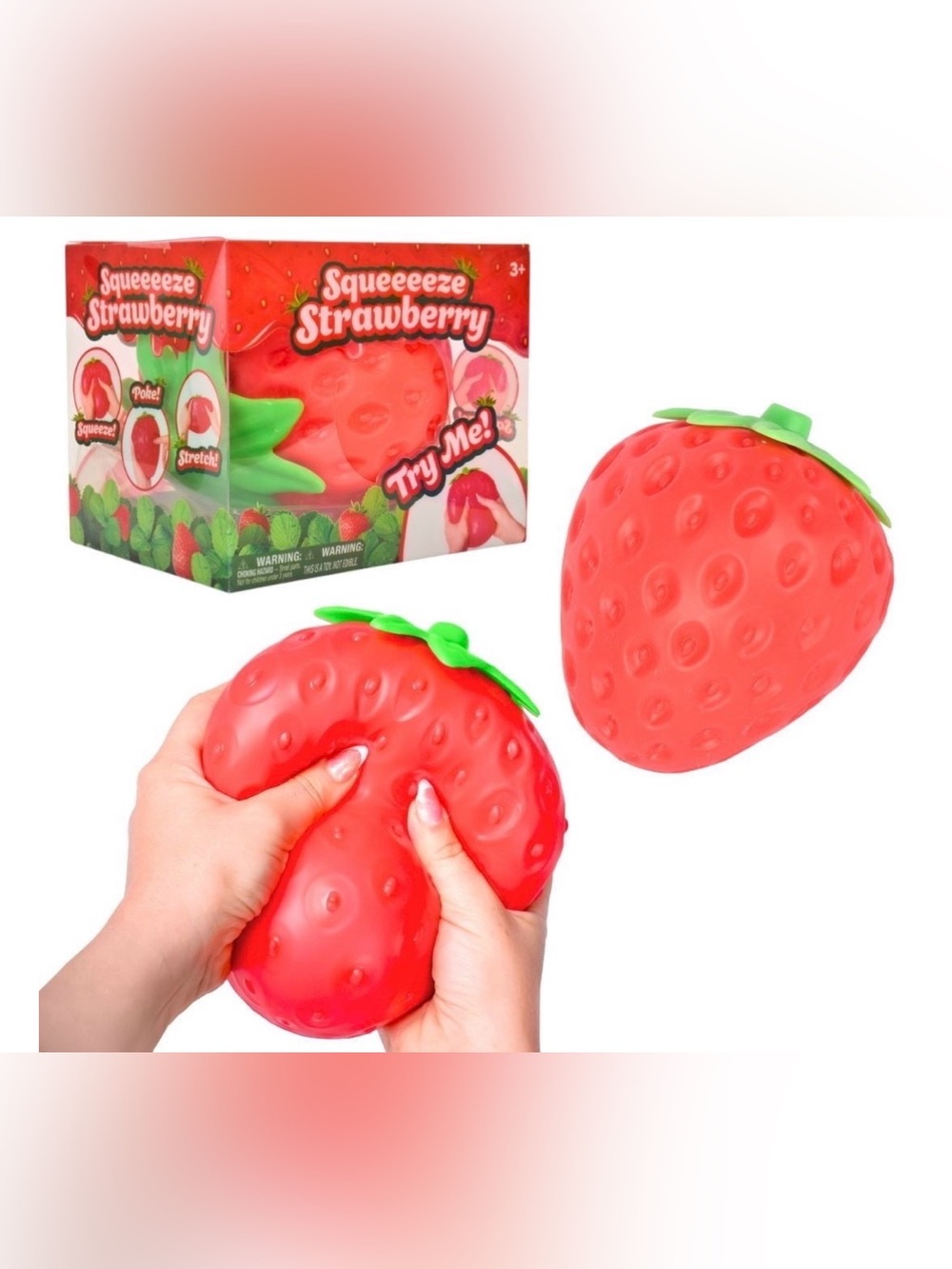 Sunny Days Squeeeeze Strawberry Jumbo Squishy Sensory Fidget Toy NIB 🍓